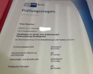 IHK Zeugnis