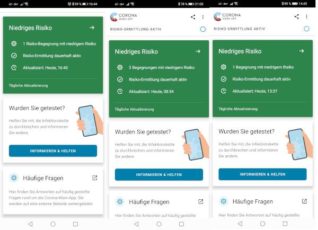 Screen von der Corona-Warn-App